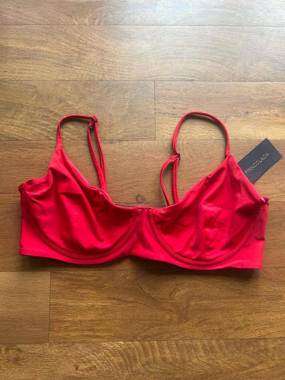 Pinkcolada Red Underwire Bikini Top